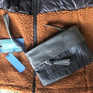 small grey wristlet